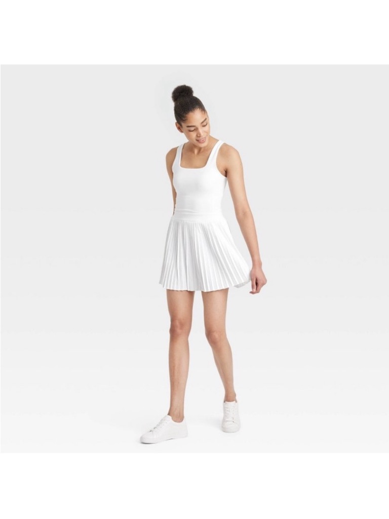 Nwt All In Motion White Pleated Tennis Skirt - Women's Easy Peasy Size M